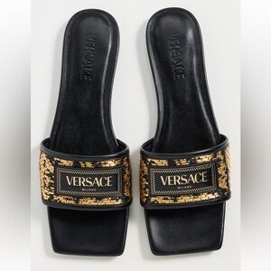 Versace Barocco Raffia Slides